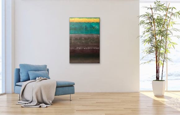“Abstract Aurora Borealis”, Acrylic on Canvas, 24x36