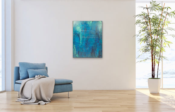 “Borealis Over the Sea”, Acrylic on Canvas, 24x30