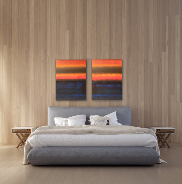 “Sunset on Jupiter”, Acrylic on Canvas, 24x30/48x30, Diptych