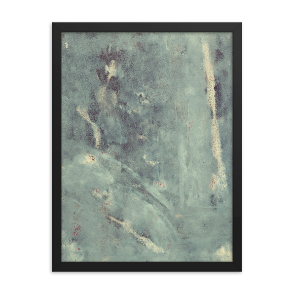“Blue Concrete Abstract #1” Framed Poster