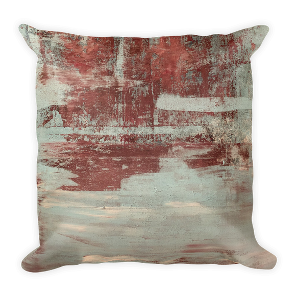 “Red & Blue Concrete #1“ Pillow