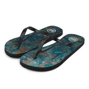 “Fragment of a Rusted Interior Magnified” Flip-Flops