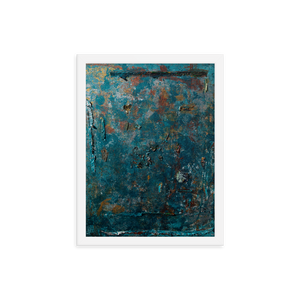 “Fragment of a Rusted Interior Magnified” Framed Poster