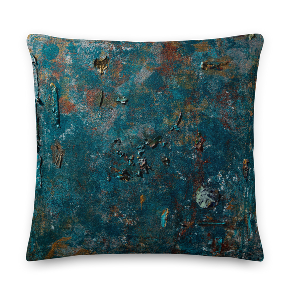 “Fragment of a Rusted Interior Magnified” Pillow