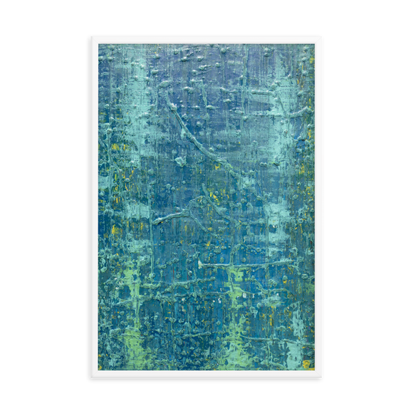 “Aerial View of an Emerald Seascape” Framed Poster